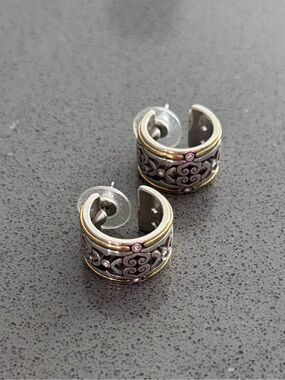 Brighton Intrigue Soiree Two-Tone Hoop Earrings